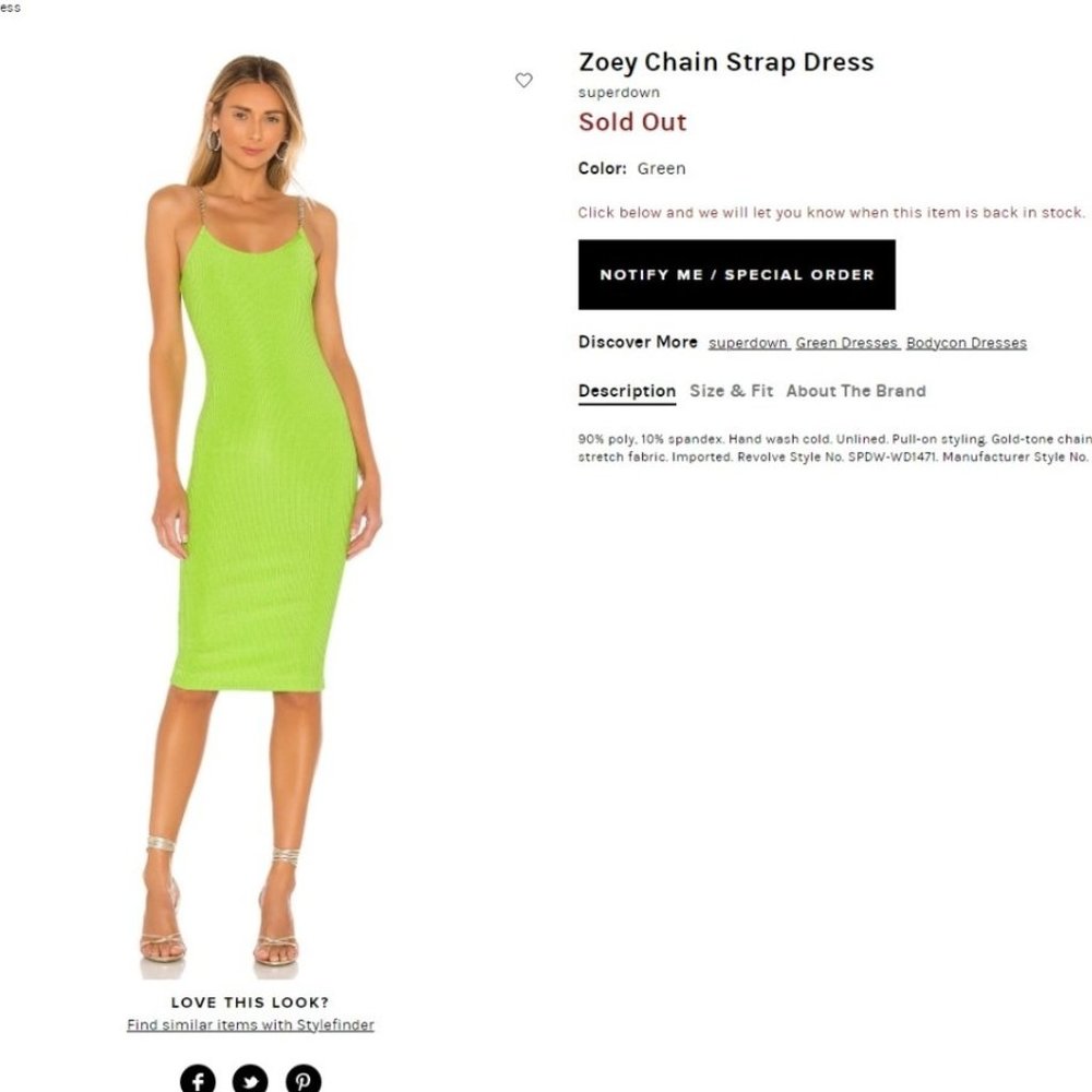 New w tags superdown Zoey Chain Strap Dress XS